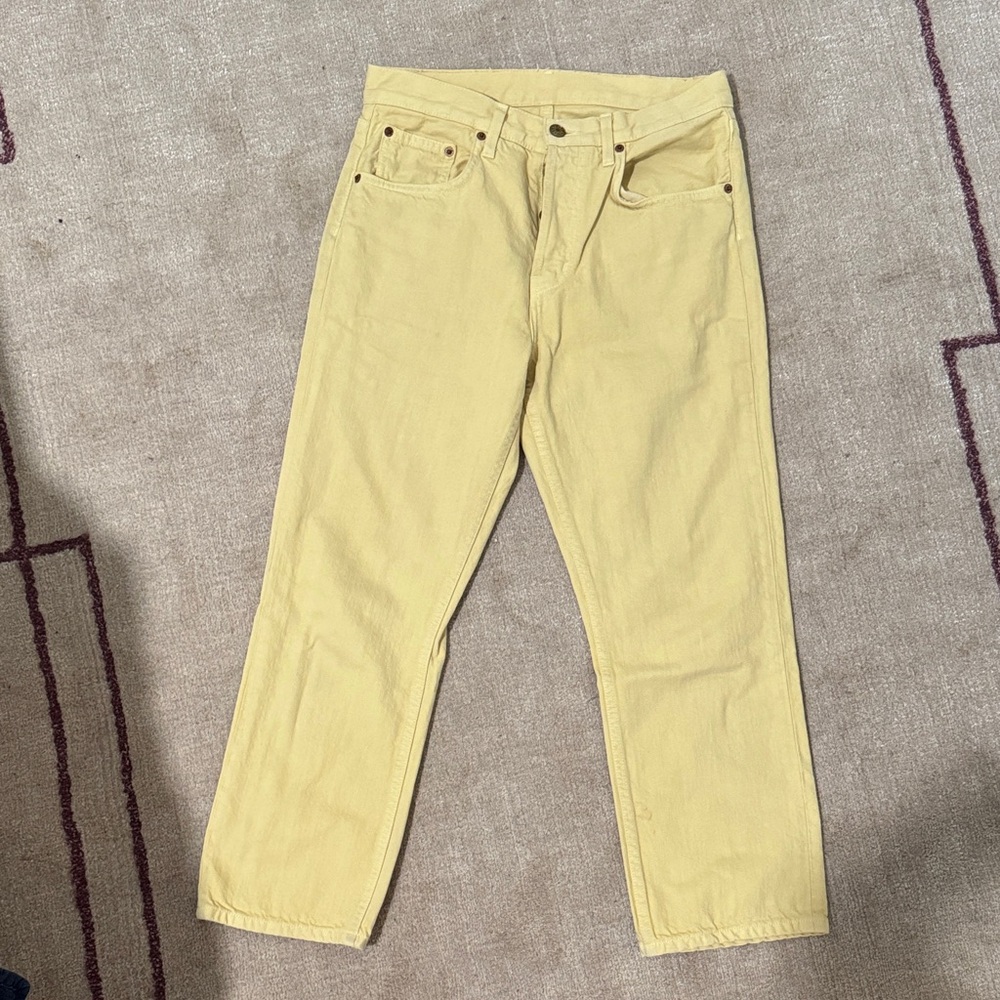 B SIDES Light Yellow Straight Jeans